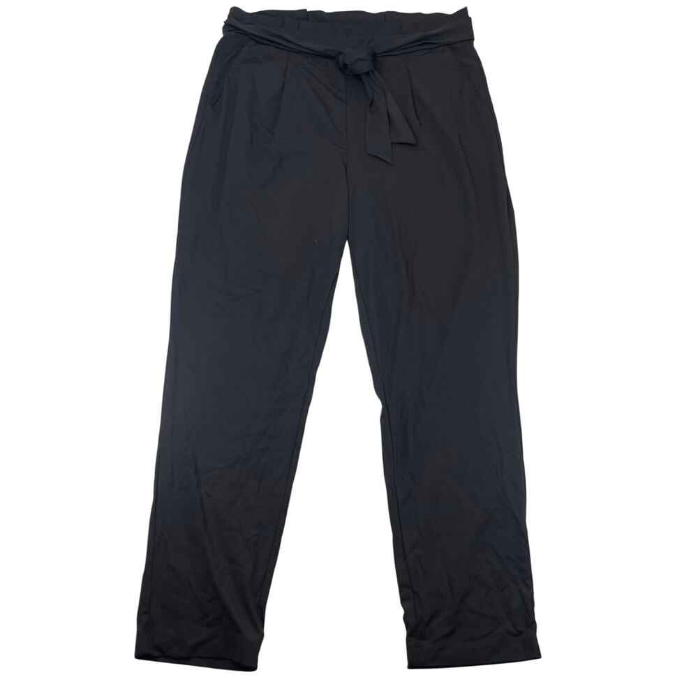Bagatelle Collection Black Tie Waist Tapered Pants Size M Women's Paperbag Chic